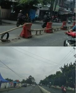 Pembatas Jalan di Medan Marelan Diapit Pakai Bambu Kering, Hafifudin : Adilkah?