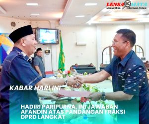 Hadiri Paripurna, Berikut Jawaban Syah Afandin Atas Pandangan Fraksi DPRD Langkat