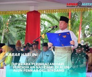 Bupati Deli Serdang Peringati Hari Pendidikan Nasional di Alun-Alun Pemkab