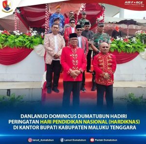 Danlanud Dominicus Dumatubun Hadiri Upacara Hardiknas di Kantor Bupati Maluku Tenggara