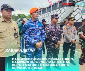 Danlanud Dominicus Dumatubun dampingi Gubernur Maluku dan Bupati Maluku Tenggara Kunker Ke Pulau Kei Besar