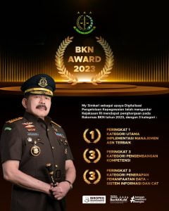 Kejaksaan RI Raih 3 Penghargaan dalam BKN Award Tahun 2023