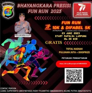 Sambut Hari Bhayangkara ke 77, Polda Lampung Adakan Bhayangkara Run Presisi 2023