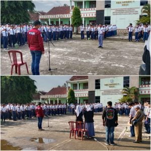 Polres Pesisir Barat Memberikan Materi Tentang Pencegahan Perilaku Menyimpang Kepada Peserta Didik Baru SMA Negeri 1 Pesisir Tengah