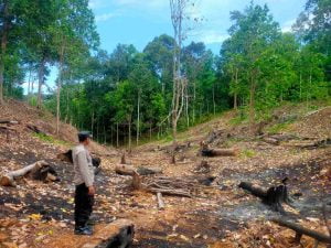 Polres Pesisir Barat Respon Cepat Mendatangi Beberapa Titik Karhutla