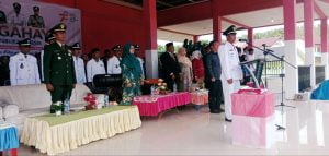 Camat Longkib Pimpin Upacara HUT RI ke 78