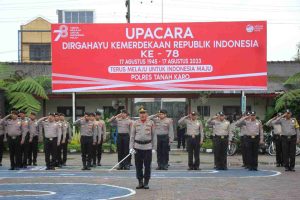 Gelar Upacara Bendera Polres Tanah Karo Peringati HUT RI ke 78