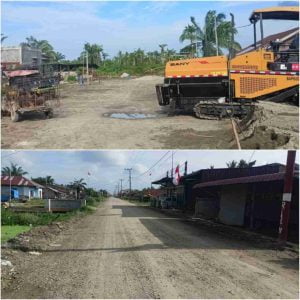 Diduga Pengerjaan Proyek Jalan Aspal/Hotmix di Desa Perbangunan Kabupaten Asahan Tanpa Plang Proyek
