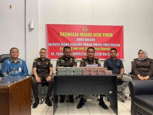 Kejari Aceh Timur Terima Dana Denda Subsidair 1 Milyar Kasus Narkotika