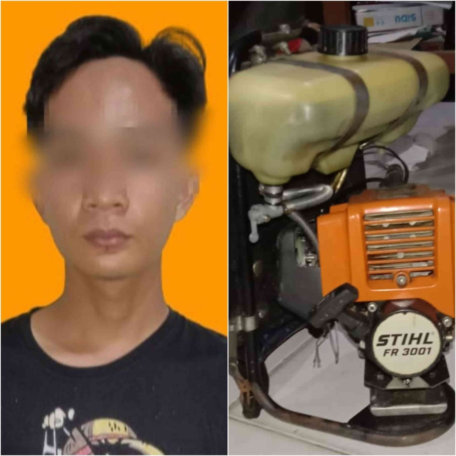 Tekab 308 Presisi Polres Pesisir Barat Bekuk Pelaku Pencurian Mesin Pemotong Rumput