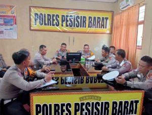 Polres Pesisir Barat Melaksanakan Anev Operasi Zebra Krakatau 2023