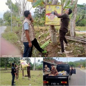 Panwaslu Lemong Tertibkan APS yang Melanggar