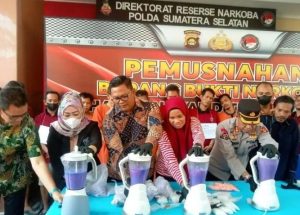 Polda Sumsel Musnahkan Barang Bukti Narkotika Jenis Sabu dan Ekstasi