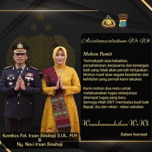 Palam Satu Berganti, Kombes Pol Irsan Sinuhaji Berpamitan dan Minta Doa Restu di Tempat Baru