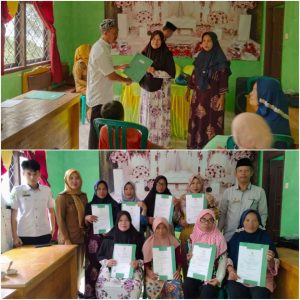 KUA Kecamatan Lemong Mengadakan Pembagian Sertifikat Halal Bagi Pelaku Usaha Mikro