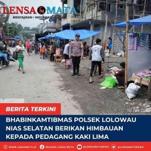 Bhabinkamtibmas Polsek Lolowau Nias Selatan Berikan Himbauan Kepada Pedagang Kaki Lima