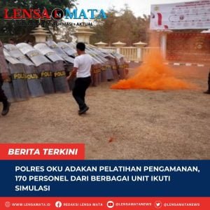 Polres OKU Adakan Pelatihan Pengamanan, 170 Personel Dari Berbagai Unit Ikuti Simulasi