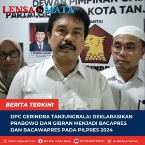 DPC Gerinda Tanjungbalai Deklarasikan Prabowo dan Gibran Menjadi Bacapres dan Bacawapres Pada Pilpres 2024