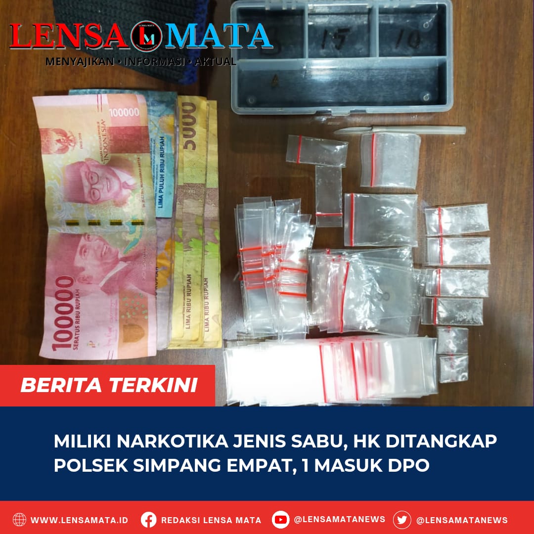 Miliki Narkotika Jenis Sabu, HK Ditangkap Polsek Simpang Empat, 1 Masuk DPO