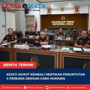 Kejati Sumut Kembali Hentikan Penuntutan 4 Perkara Dengan Cara Humanis