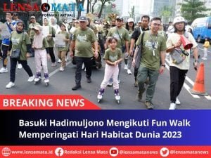 Menteri PUPR Basuki Hadimuljono Mengikuti Fun Walk Memperingati Hari Habitat Dunia 2023