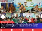 Kapolres Pesisir Barat Menyalurkan Sembako Kepada Masyarakat Yang Berada di Sekitar Proyek Revetmen Pantai