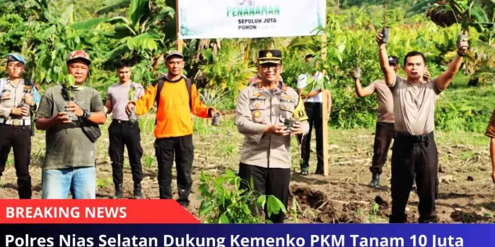 Polres Nias Selatan Dukung Kemenko PKM Tanam 10 Juta Pohon