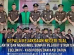 Lantik Kasi PTUN dan Kasi TPK, Ini Pesan Kejari Tual