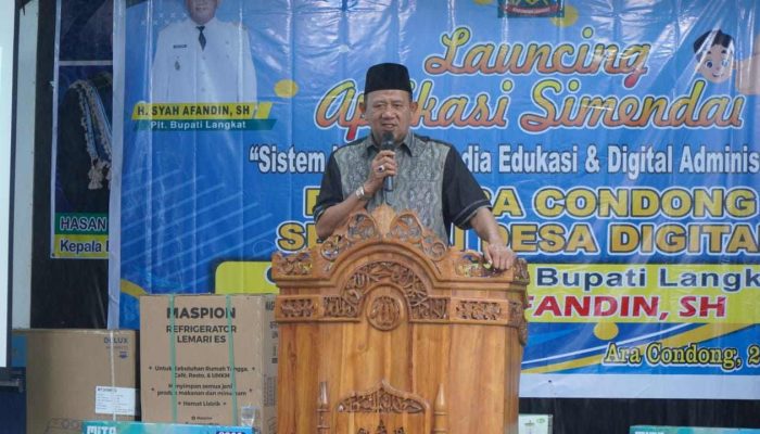 Plt Bupati Langkat Lauching Aplikasi Simendai Miliki Desa Ara Condong
