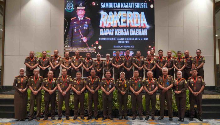 Kajati Sulsel Leonard Eben Ezer Simanjuntak Membuka Acara Rakerda Kejati Sulsel 2023