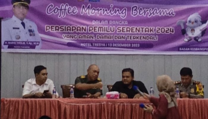 Dalam Rangka Persiapan Pemilu Serentak 2024, Polres Tanjung Balai Hadiri Coffee Morning