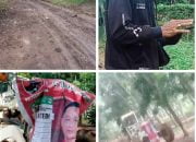 Spanduk Foto Caleg Terpasang di Alat Berat Proyek Pembangunan Jalan, Diduga Ajang Manfaat Untuk Kampanye