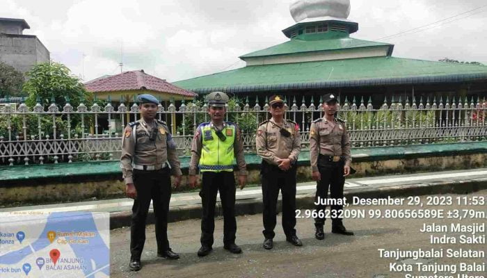 Sat Lantas Polres Tanjungbalai Gelar Pengamanan dan Pengaturan Jalan Sebelum dan Sesudah Sholat Jumat