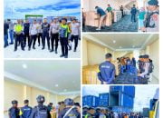 Buka Segel Kontainer, Polres Tual Kawal Distribusi Logistik Pemilu ke Gudang KPU