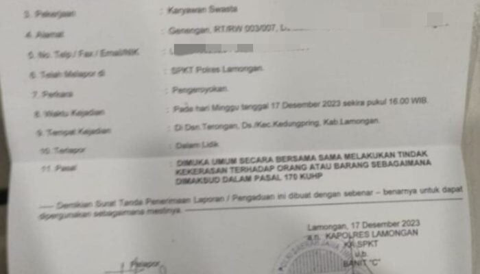 Saat Meliput 303, Wartawan di Lamongan Dianiaya 12 Orang Diduga Diantaranya Oknum Anggota TNI