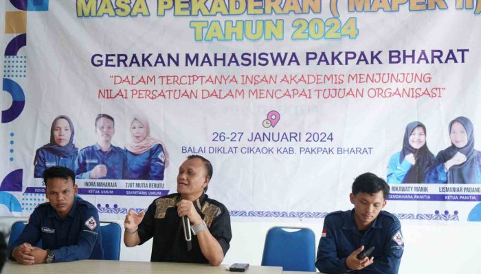 Wabup Buka Pelaksanaan Maper II Gerakan Mahasiswa Pakpak Bharat