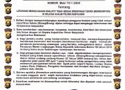 Kapolres Banyuasin Keluarkan Maklumat Tentang Penggunaan Knalpot Tidak Sesuai Spesifikasi Teknis di Wilkum polres Banyuasin