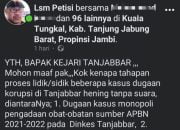 LSM PETISI Desak Kajari Tanjung Jabung Barat Usut Kasus Dugaan Korupsi Yang Diduga Jalan Ditempat