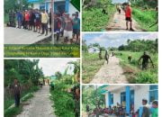 Peduli Lingkungan, Koramil 1503/04 Jerol Aru Gotong-royong Bersihkan Jalan Bersama Warga