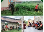 Babinsa Koramil 1503-01/Tual Bersama Masyarakat Laksanakan Karya Bhakti Bersihkan Lokasi Sekolah di Ohoi Ngabub