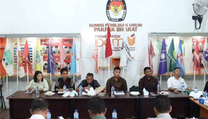 Sukseskan Pesta Demokrasi 2024, Sekda Pakpak Bharat Rakor Dengan KPU