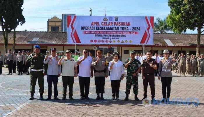 Bupati Karo Hadiri Apel Gelar Pasukan Ops Keselamatan Toba 2024