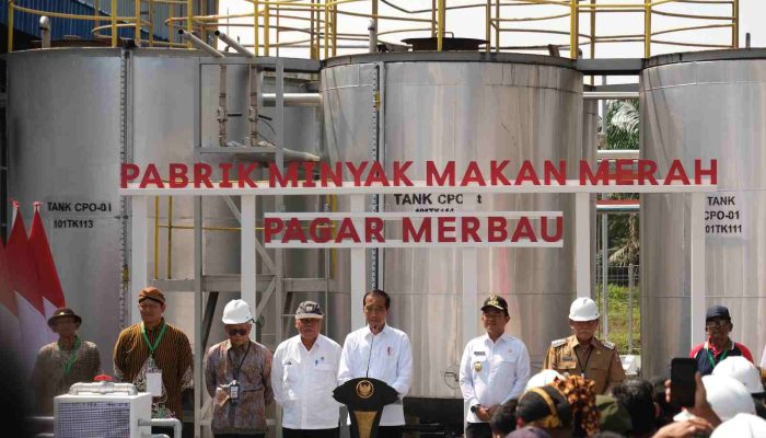Presiden Jokowi Resmikan Pabrik Minyak Makan Merah Pagar Merbau Deli Serdang