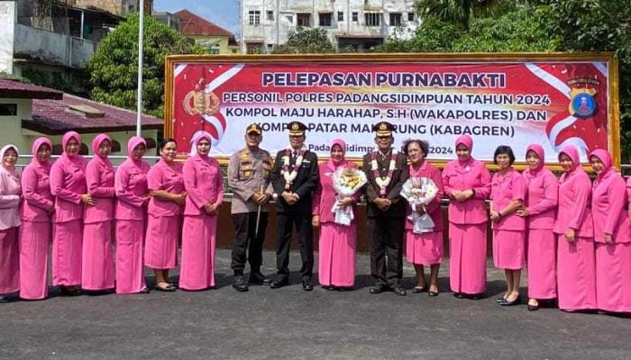 Kapolres Padang Sidempuan Gelar Acara Pelepasan Purnahbakti Kompol (Purn) Patar Manurung di Mapolres Padang Sidempuan