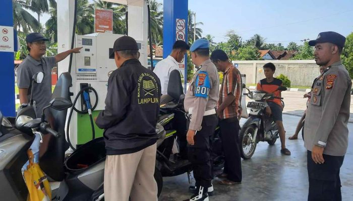 Polsek Pesisir Utara Cek dan Monitoring Antisipasi Kecurangan SPBU Pekon Penengahan