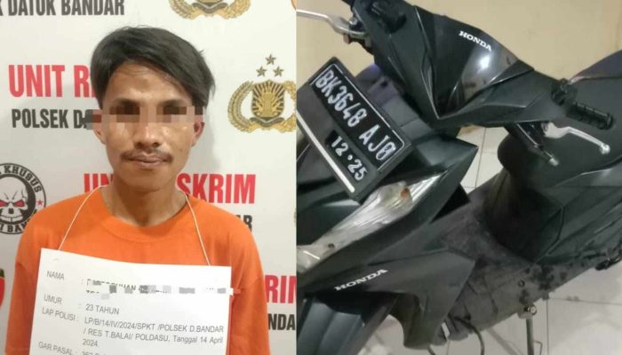 Kurang Dari 2 Jam, Polsek Datuk Bandar Ciduk Pelaku Curanmor