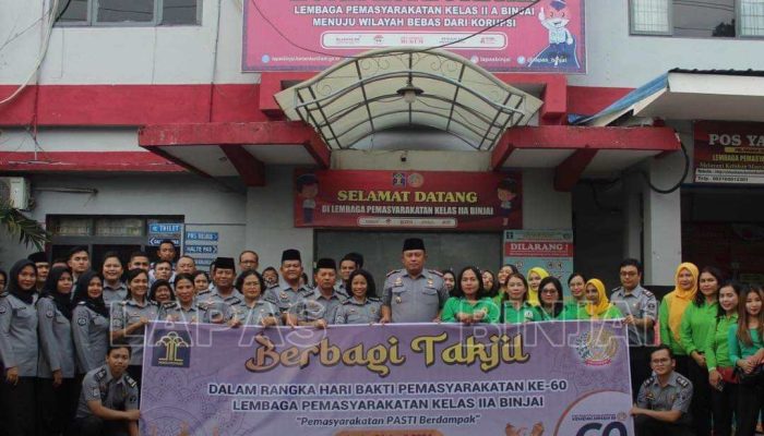 Semarakkan HBP ke 60, Lapas Binjai Berbagi Takjil di Bulan Suci Ramadhan 1445 H