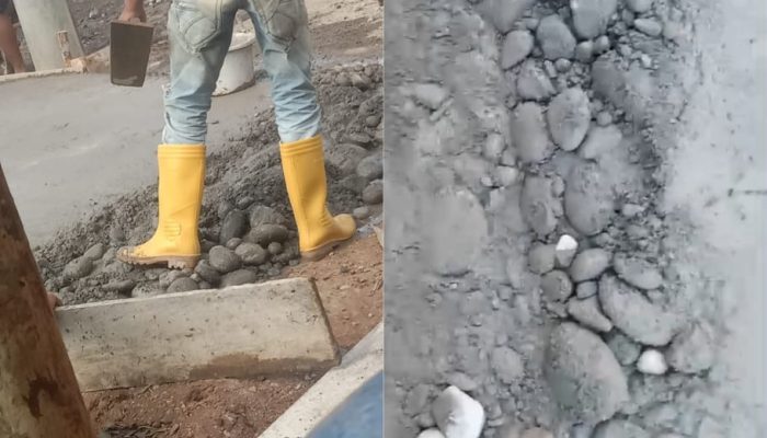 Diduga Proyek Cor Beton di Pagar Agung Jadu Ajang Korupsi Kontraktor