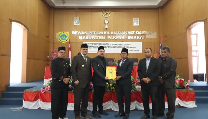 Bupati Sampaikan Nota Pengantar Ranperda Pertanggungjawaban APBD Pakpak Bharat TA 2023