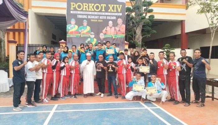Marelan Juara Umum Cabor Tarung Derajat Porkot Medan 2024